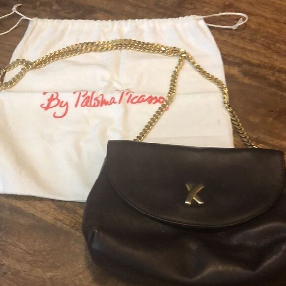 Vintage Paloma Picasso Iconic Leather Crossbody Bag Brown-numbered authentic - Picture 2 of 10